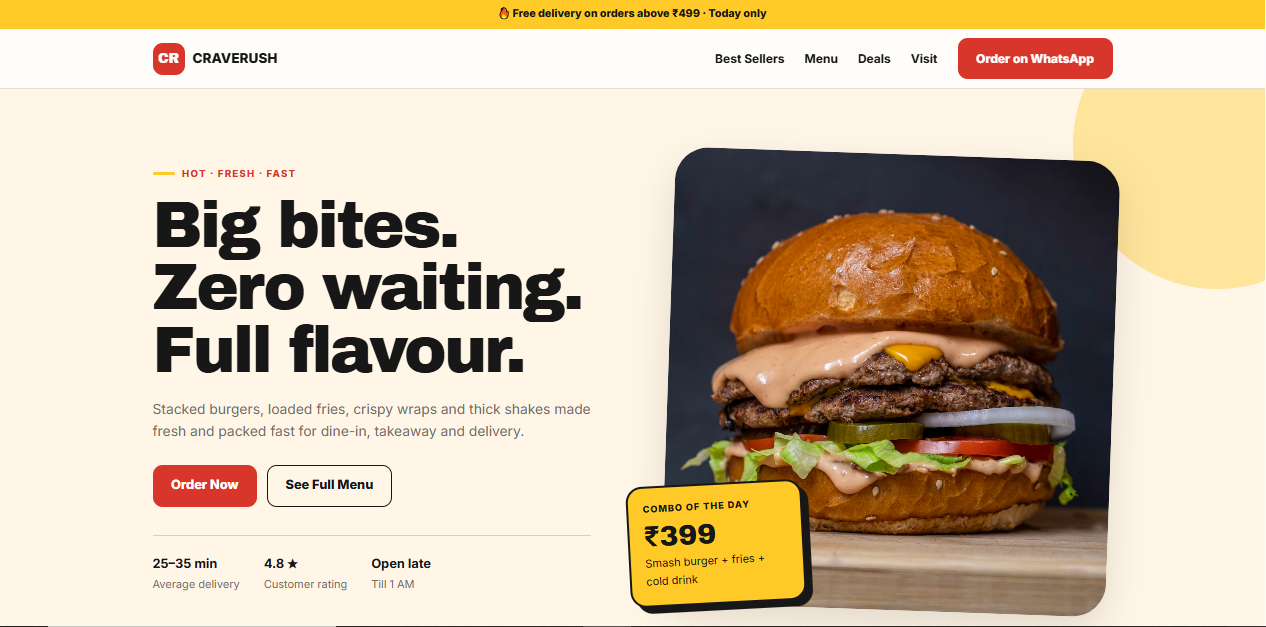 Fast Food Professional Landing Page